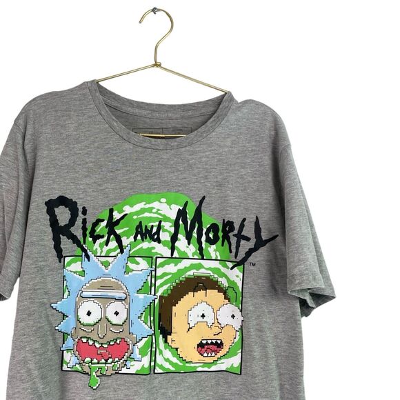 Rick and Morty Womans LargeGraphic Tee Pixel Art Adult Swim Cartoon T-Shirt 0136 - Picture 3 of 6